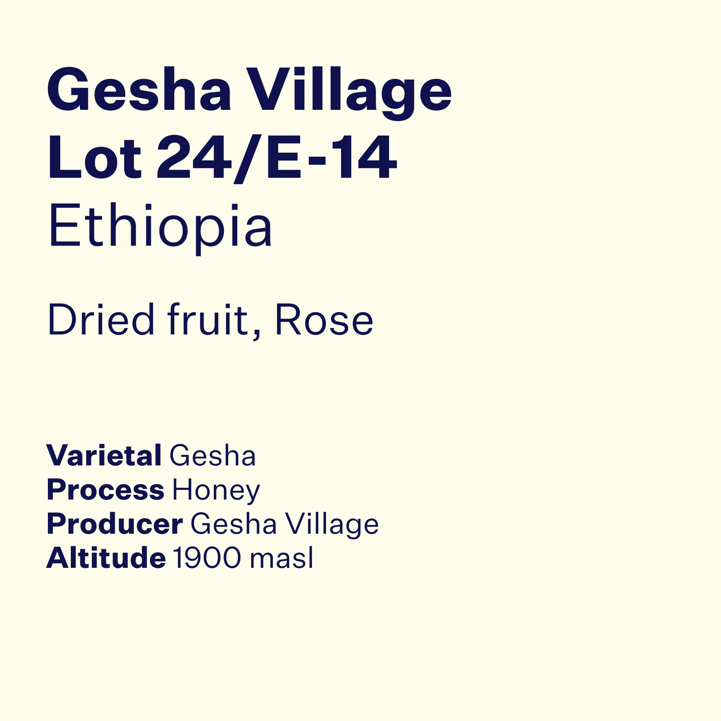 Ethiopia Gesha Village Lot 24/E-14